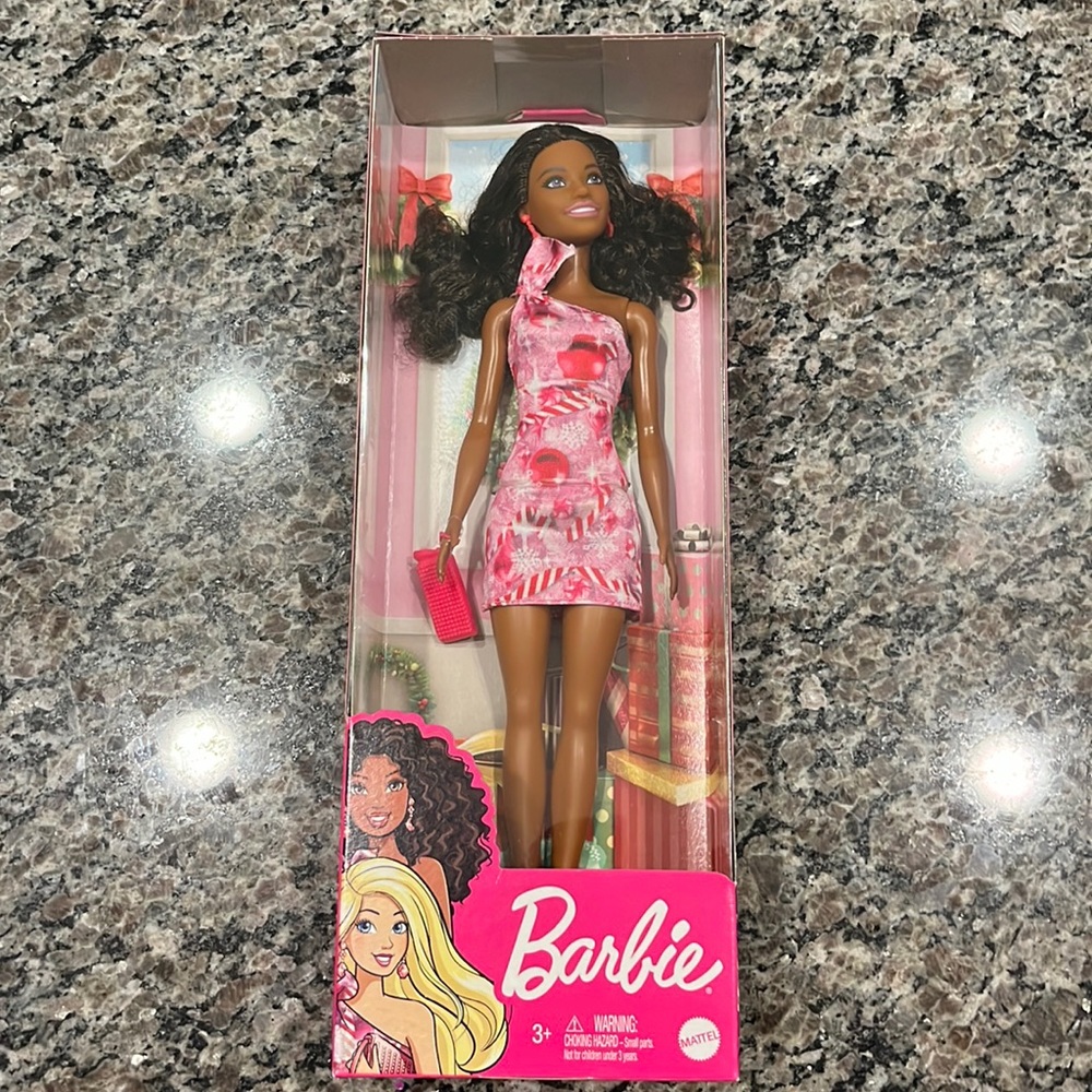 Host pic 🎉New Barbie Holiday Doll Christmas Candy Cane Dress Mattel Doll
